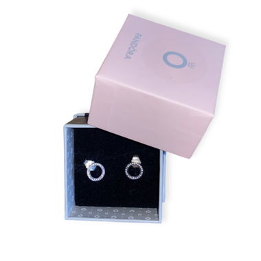pandora silver earrings