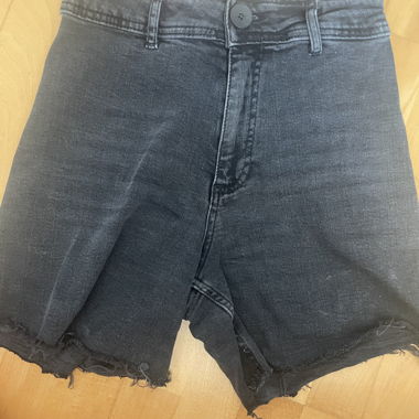 Black denim shorts