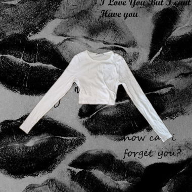 White cropped long sleeve top
