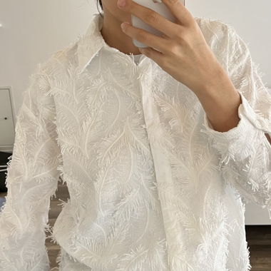 Zara feather blouse