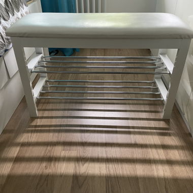 White Storage Bench