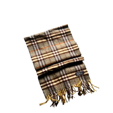 Burberrys Wool Scarf with Check Pattern