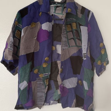 Abstract print short-sleeve shirt