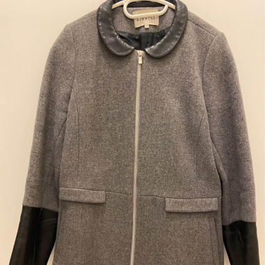 Manteau laine cuir Claudie Pierlot 