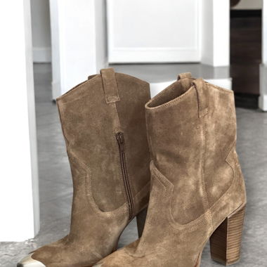 Bronx Suede Ankle Boots with Metal Toe - Size 40EU