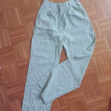 Hose mit hohem Bund hellgrün