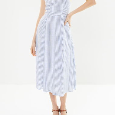 Robe midi rayée