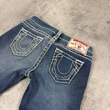Jeans Vintage True Religion Straight à Taille Basse (S)