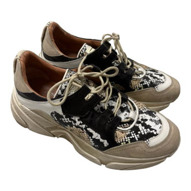 Mjus Chunky Sneaker Size 40 Leather Beige Gold Snake