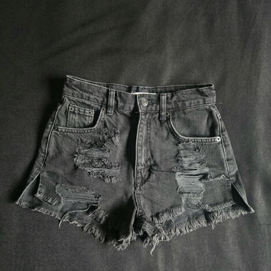 Black jeans shorts