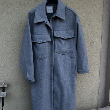 Long manteau gris