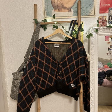 Cardigan corto Ragged Jeans a quadri