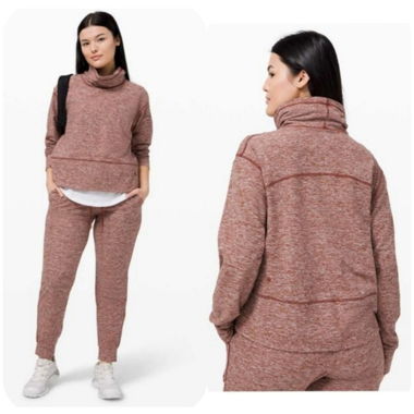 Lululemon Fleece Pullover in Meliertem Rot