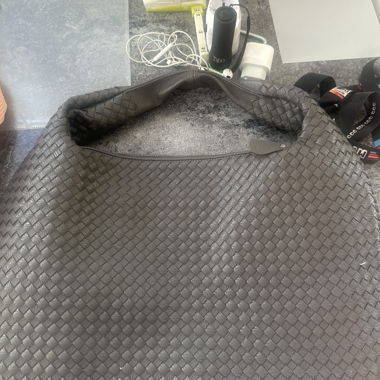 Braided shoulder bag grey