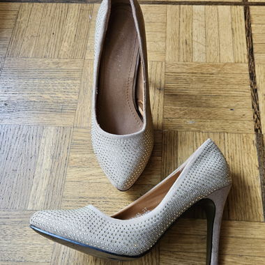 Beige Strass Heels