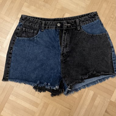 Shorts en denim deux pièces taille haute