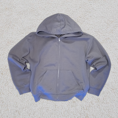 Grey Baggy Zip-Up Hoodie