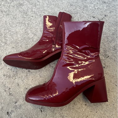 Bottes rouges vernies à talon EU 41