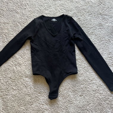 Black long-sleeve bodysuit