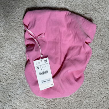 Zara Rosa Top mit Raffung, Grösse S